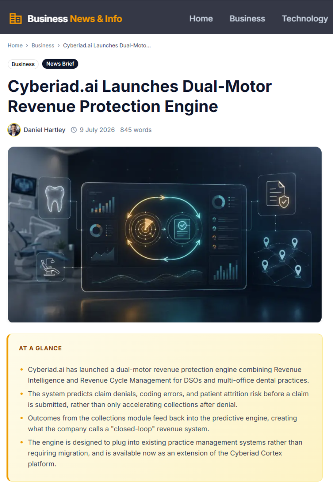 Business News Info Coverage Cyberiad Revenue Protection Engine